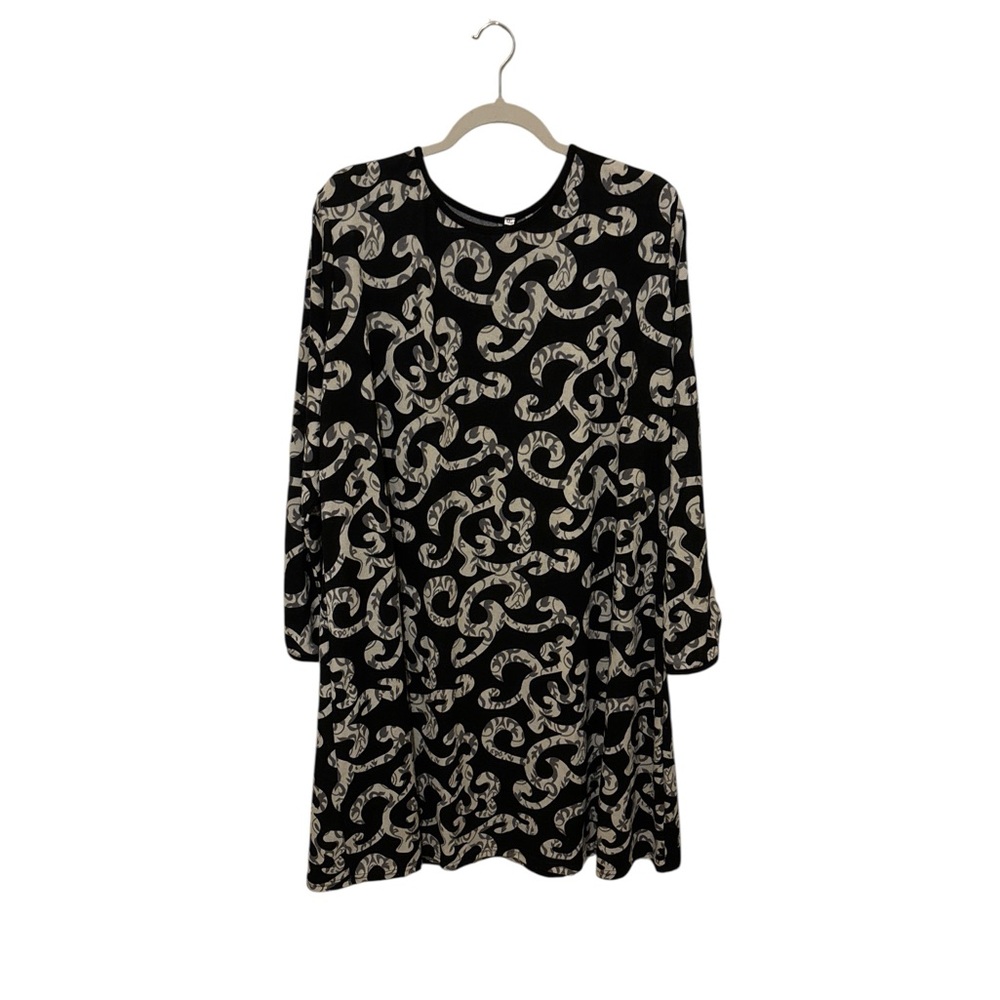 NWT Elegant Black Patterned Dress 4XL - Picture 2 of 4